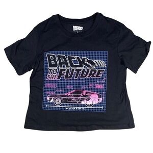 Graphic T Women Back to the Future Black Short Sleeve Tshirt Size Large